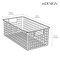mDesign Metal Wire Food Organizer Basket with Built-In Handles - 16 x 9 x 6